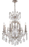 Bethel Pewter Chandelier in Metal & Crystal