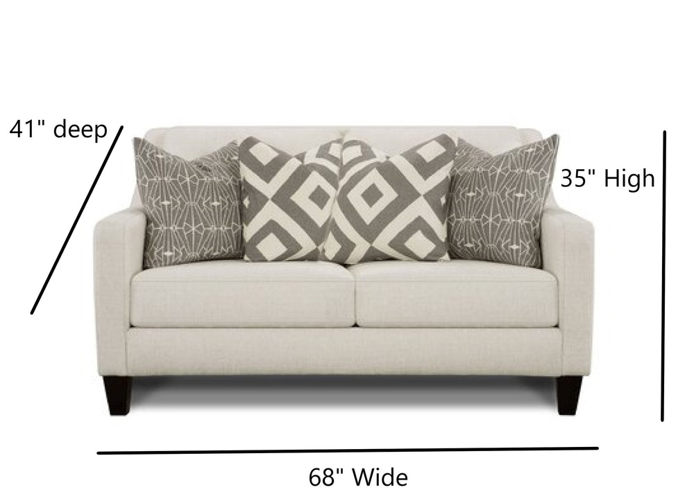 Fusion 3281B Modern & Contemporary loveseat 3281B Sugarshack Glacier Loveseat