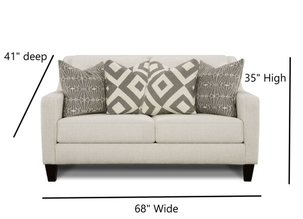 Fusion 3281B Modern & Contemporary loveseat 3281B Sugarshack Glacier Loveseat