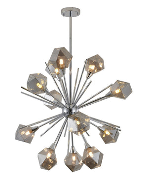 Bethel Chrome Chandelier in Metal & Glass