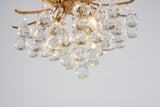 Bethel Stain Brass Semi Flush Mount in Metal & Crystal