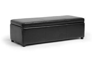 Baxton Studio Dennehy Black Brown Modern Ottoman