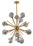 Bethel Gold Chandelier in Metal & Glass