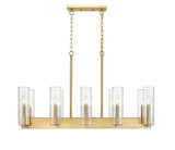 Bethel Gold Chandelier in Iron & Glass