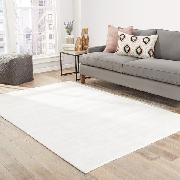 Jaipur Living Yasmin Handmade Solid White Area Rug (12'X15')