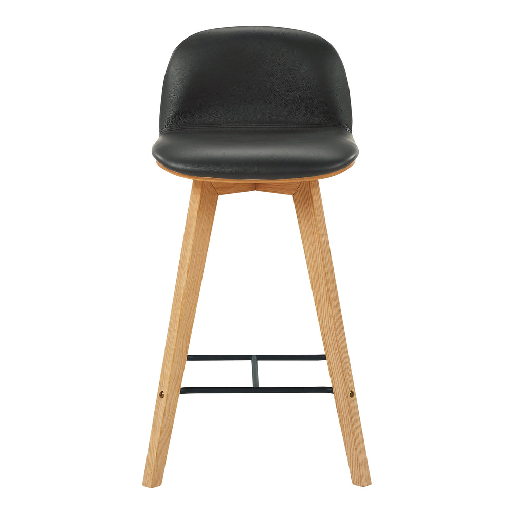 Moe's Home Napoli Leather Counter Stool Black YC-1020-02