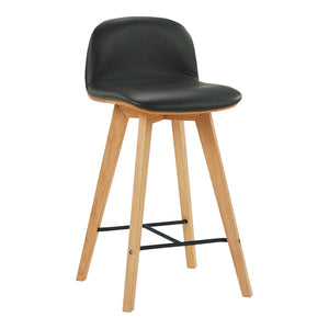 Moe's Home Napoli Leather Counter Stool Black YC-1020-02