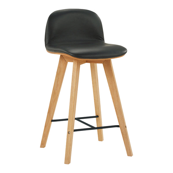 Moe's Home Napoli Leather Counter Stool Black YC-1020-02
