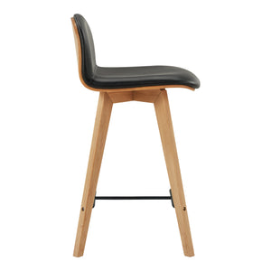 Moe's Home Napoli Leather Counter Stool Black YC-1020-02