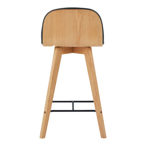 Moe's Home Napoli Leather Counter Stool Black YC-1020-02