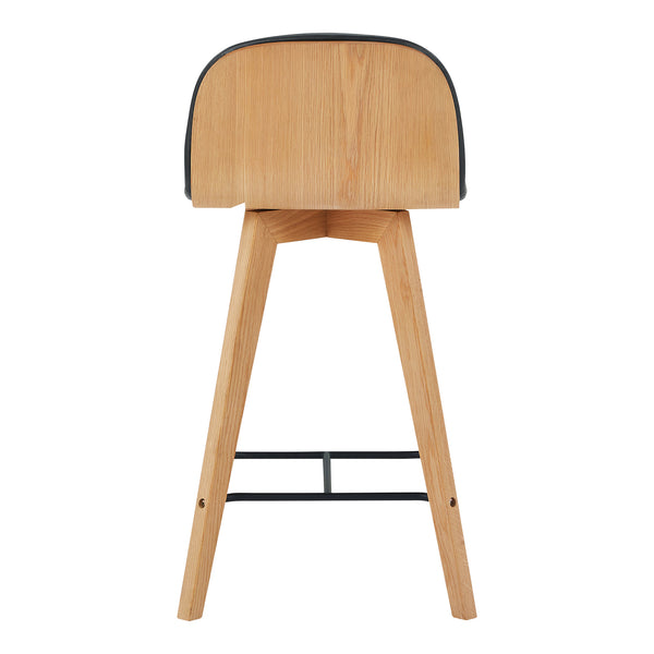 Moe's Home Napoli Leather Counter Stool Black YC-1020-02