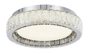 Bethel Chrome LED Flush Mount in Stainless Steel & Crystal