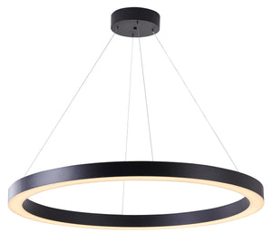 Bethel Matte Black LED Chandelier in Iron & Acrylic