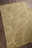 Chandra Rugs Yelena 100% Wool Hand-Tufted Contemporary Rug Green/Ivory 9' x 13'