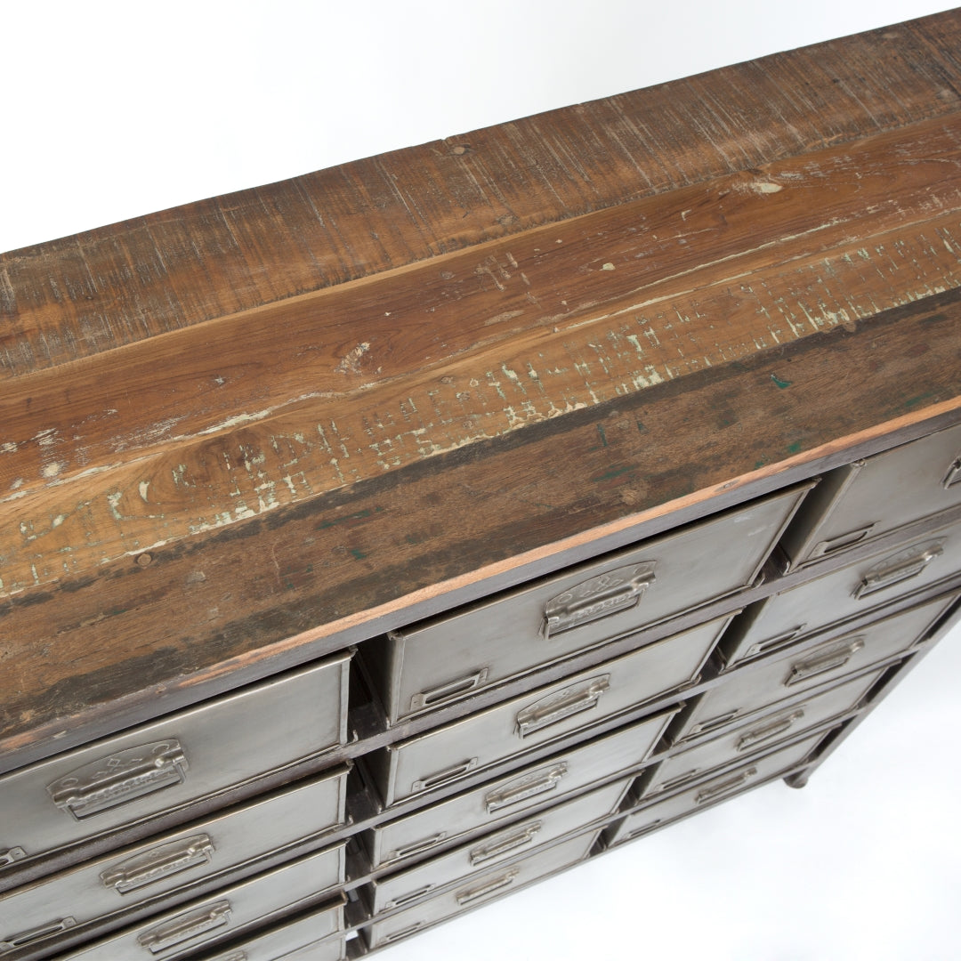 Metal Cabinet with Mango Wood Top - Thumbnail 2