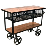 Yosemite Home Decor Mango Wood Cart YFUR-VAIF325-YHD