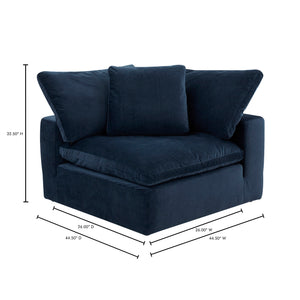 Moe's Home Clay Corner Chair Performance Fabric Nocturnal Sky YJ-1000-46