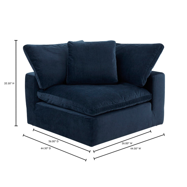 Moe's Home Clay Corner Chair Performance Fabric Nocturnal Sky YJ-1000-46