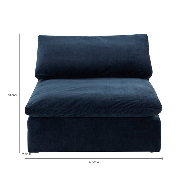 Moe's Home Clay Slipper Chair Performance Fabric Nocturnal Sky YJ-1001-46