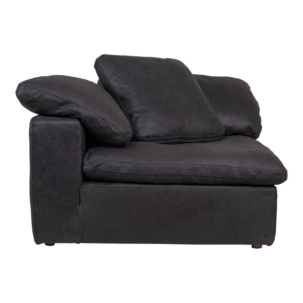 Moe's Home Clay Corner Chair Nubuck Leather Black