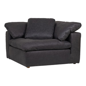 Moe's Home Clay Corner Chair Nubuck Leather Black
