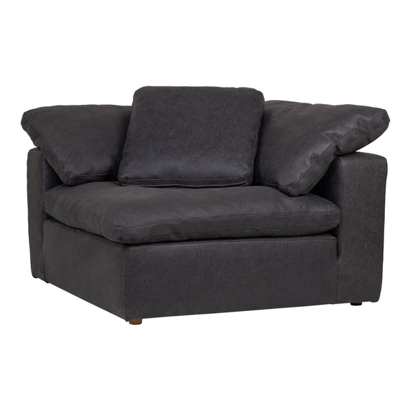 Moe's Home Clay Corner Chair Nubuck Leather Black
