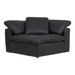 Moe's Home Clay Corner Chair Nubuck Leather Black