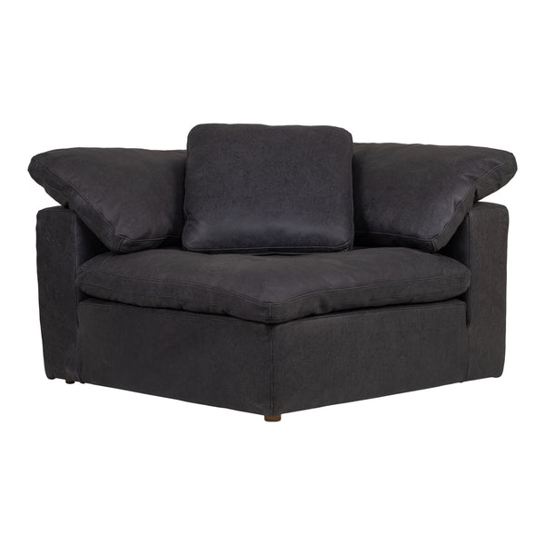 Moe's Home Clay Corner Chair Nubuck Leather Black