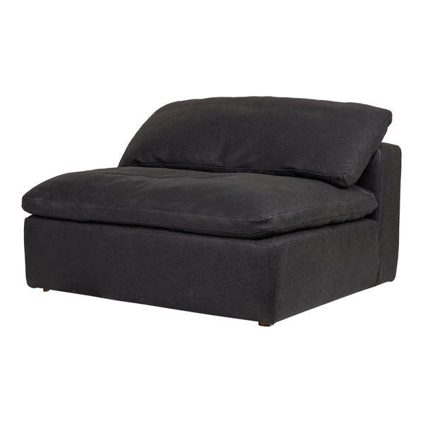 Moe's Home Clay Slipper Chair Nubuck Leather Black