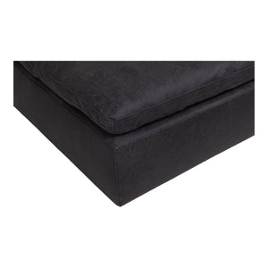 Moe's Home Clay Ottoman Nubuck Leather Black