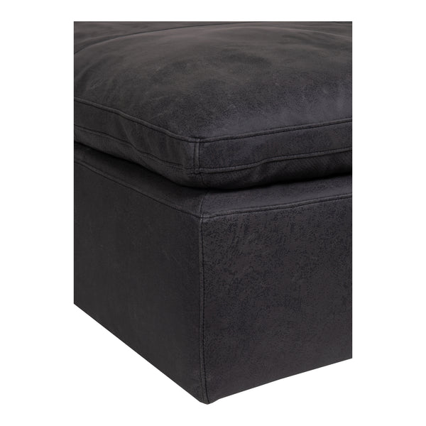 Moe's Home Clay Ottoman Nubuck Leather Black