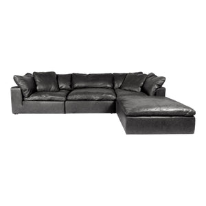 Moe's Home Clay Lounge Modular Sectional Nubuck Leather Black
