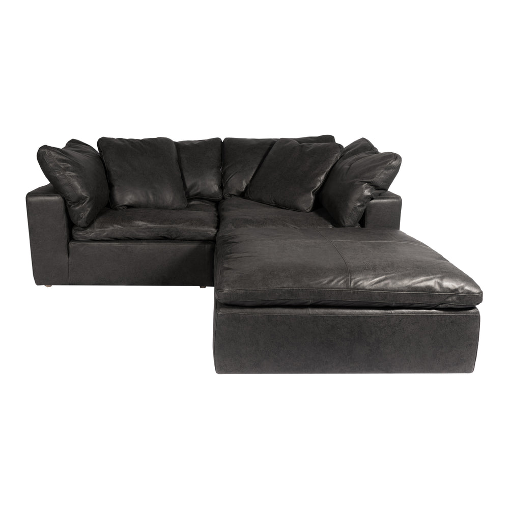 Moe's Home Clay Nook Modular Sectional Nubuck Leather Black