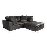 Moe's Home Clay Nook Modular Sectional Nubuck Leather Black