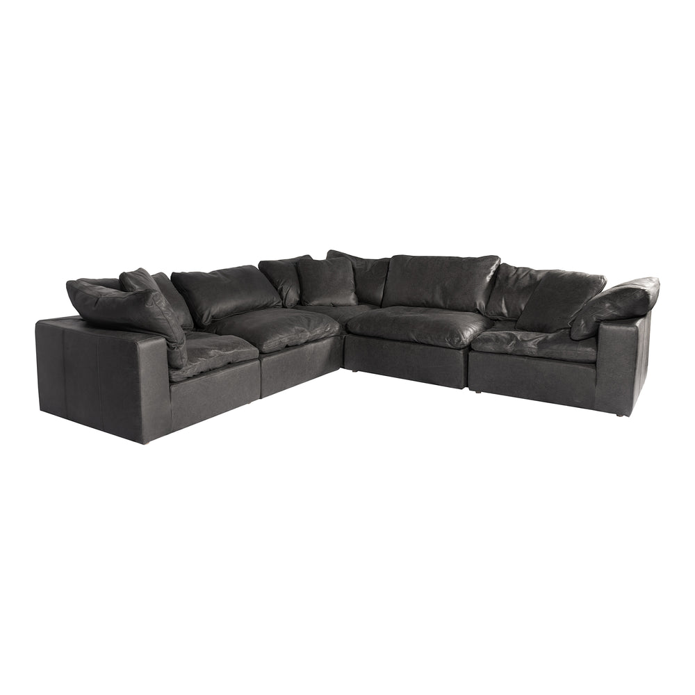 Moe's Home Clay Classic L Modular Sectional Nubuck Leather Black