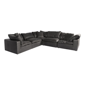 Moe's Home Clay Classic L Modular Sectional Nubuck Leather Black