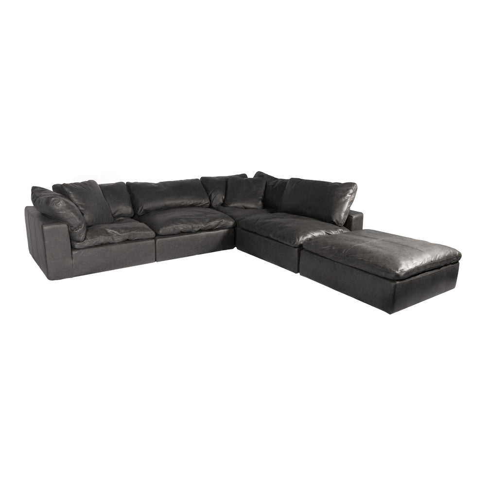 Moe's Home Clay Dream Modular Sectional Nubuck Leather Black