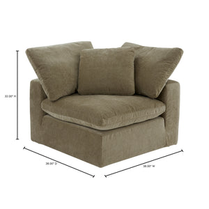 Moe's Home Terra Corner Chair Performance Fabric Desert Sage YJ-1012-16