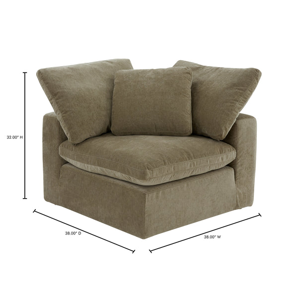 Moe's Home Terra Corner Chair Performance Fabric Desert Sage YJ-1012-16