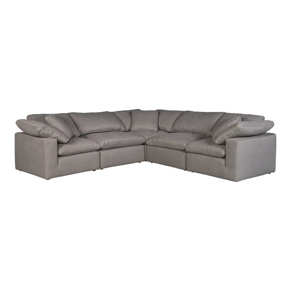 Moe's Home Terra Condo Classic L Modular Sectional Livesmart Fabric Light Grey