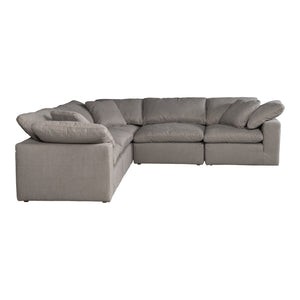 Moe's Home Terra Condo Classic L Modular Sectional Livesmart Fabric Light Grey