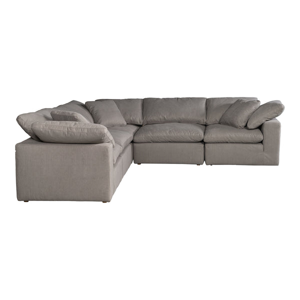 Moe's Home Terra Condo Classic L Modular Sectional Livesmart Fabric Light Grey
