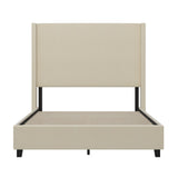 English Elm EE2956 Modern Upholstered Platform Bed Beige EEV-17305