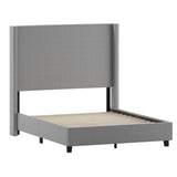 English Elm EE2956 Modern Upholstered Platform Bed Gray EEV-17309