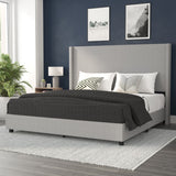 English Elm EE2956 Modern Upholstered Platform Bed Gray EEV-17310