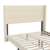 English Elm EE2957 Modern Upholstered Platform Bed Beige EEV-17315