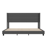 English Elm EE2957 Modern Upholstered Platform Bed Charcoal EEV-17318