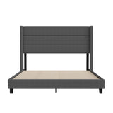 English Elm EE2957 Modern Upholstered Platform Bed Charcoal EEV-17319