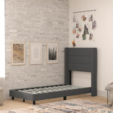 English Elm EE2957 Modern Upholstered Platform Bed Charcoal EEV-17320