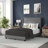 English Elm EE2957 Modern Upholstered Platform Bed Gray EEV-17321